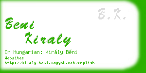 beni kiraly business card